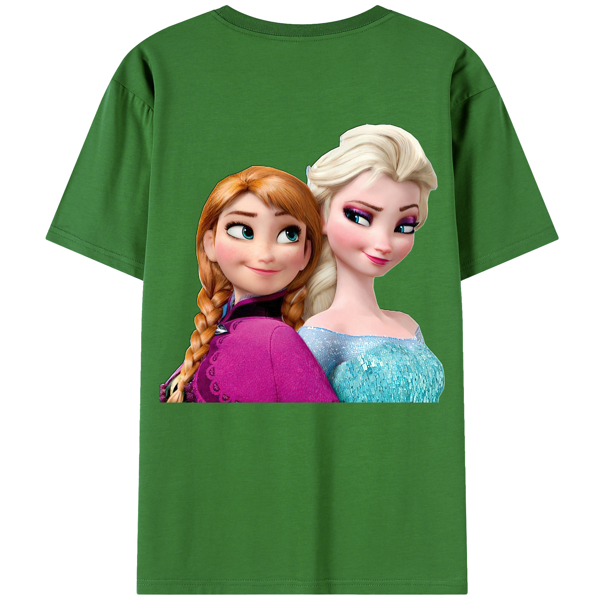 （画像用） アナと雪の女王 アンナ エルサ Frozen Anna Elsa レディース半袖Tシャツ(バックプリント)